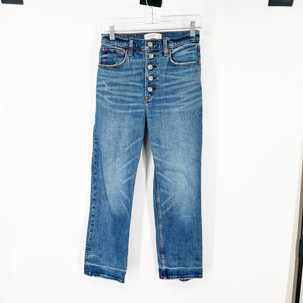 Abercrombie & Fitch The Ankle Straight Jeans Ultra High Rise Button Fly